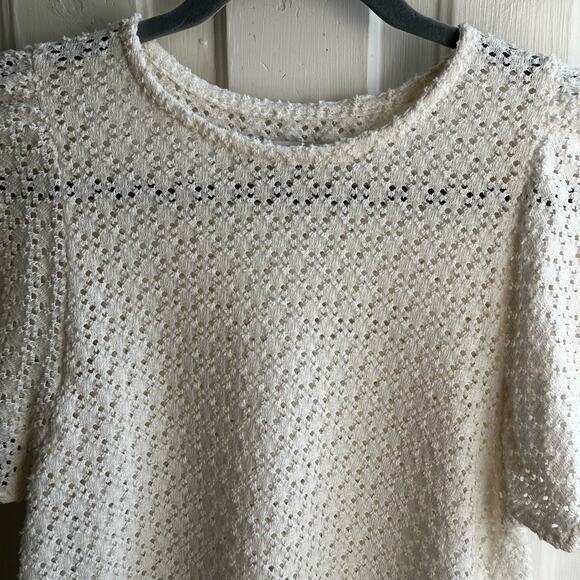Madewell Texture & Thread Eyelet Flutter-Sleeve Top Ivory - Picture 3 of 8